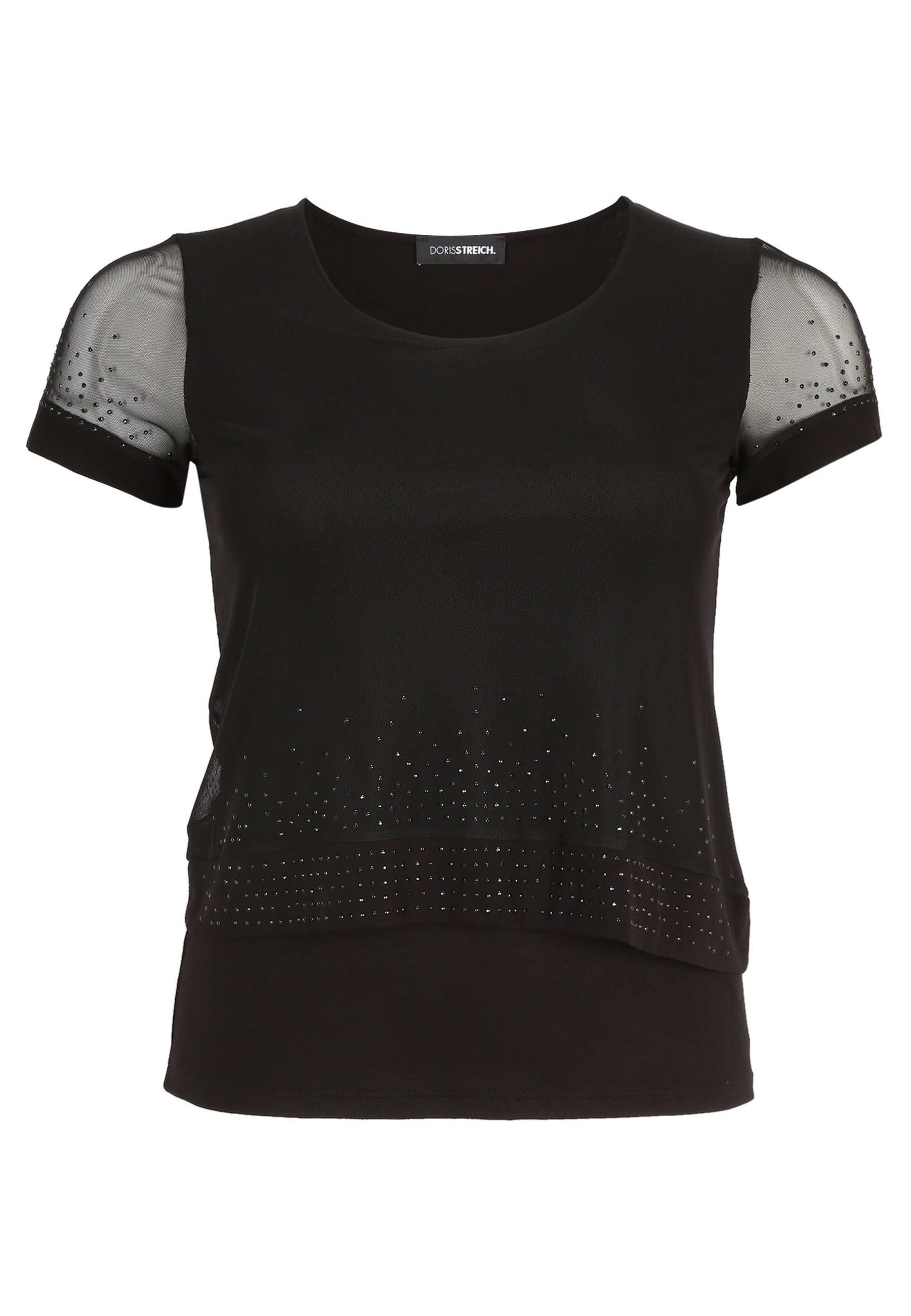 Schwarze bluse transparente ärmel Clearance